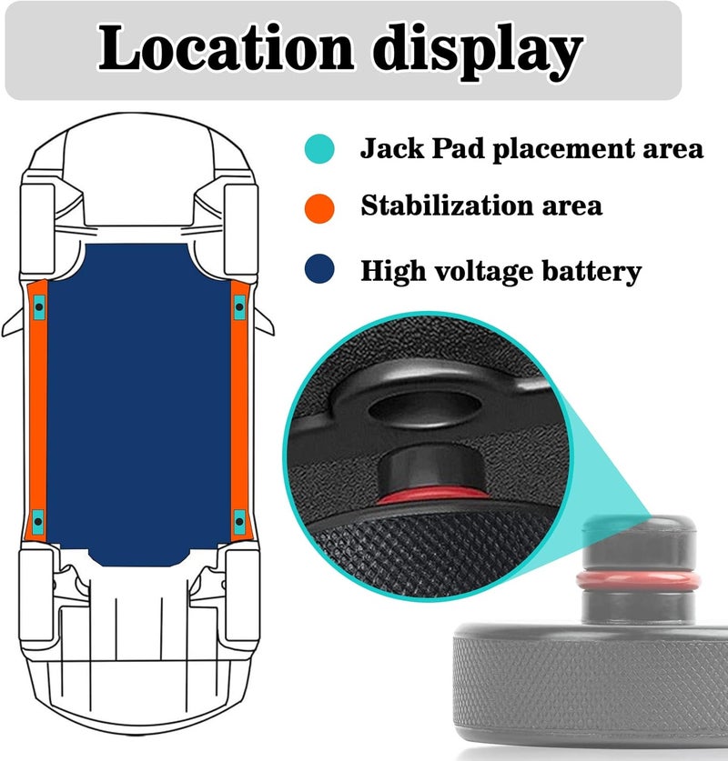 psler Jack Pad for Tesla 3/Y/X/S - Lifting Jack Pucks for Tesla Model 3 Y X S Accessories Quick Floor Jack Stand Rubber Pad Car Tire Lift Jack Point Protect Blocks Jack Parts Kit 4 Packs Black - Image 5